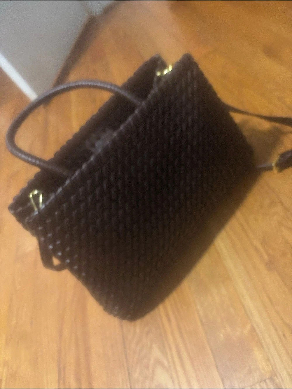 Woven Black Tote Like New